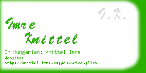 imre knittel business card